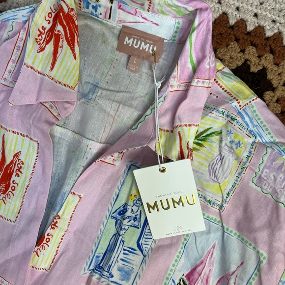 NWT Show me Your Mumu Parker Button Down Coastal Grandma Shirt Large - Picture 5 of 6